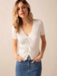 Ro&Zo Tie Front Ribbed Top
