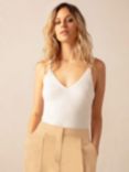 Ro&Zo Ribbed Knitted Vest Top, Natural