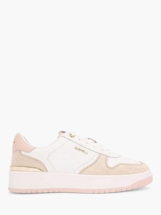 Carvela Charm Leather Trainers, Pink/White