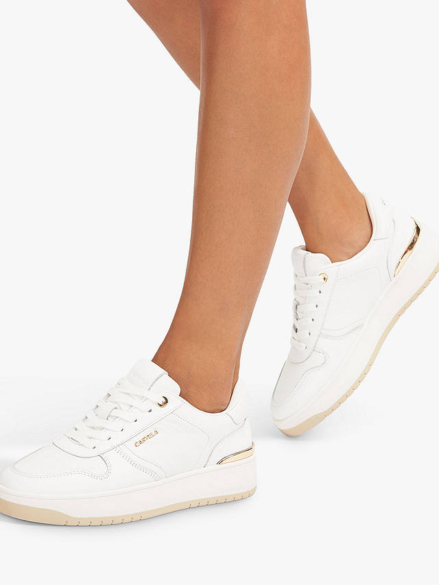 Carvela Charm Leather Trainers, White