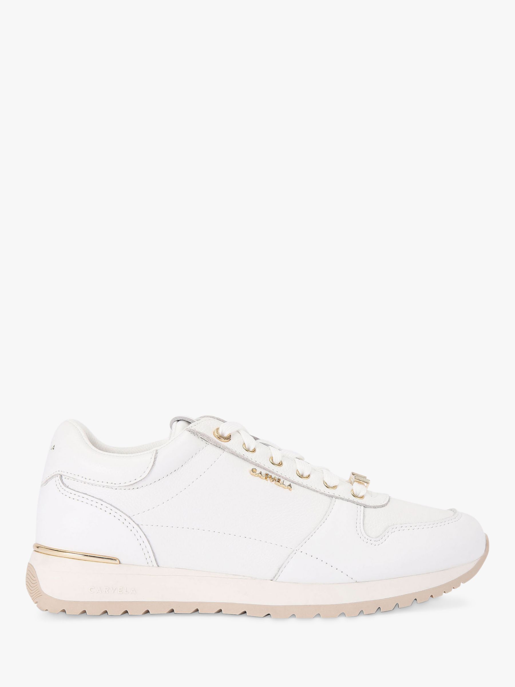 Carvela Track Star Trainers, White at John Lewis & Partners