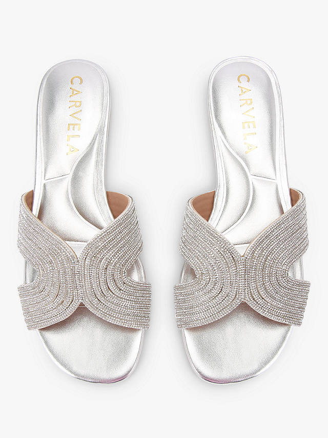 Carvela Gala Mule Sandals, Silver