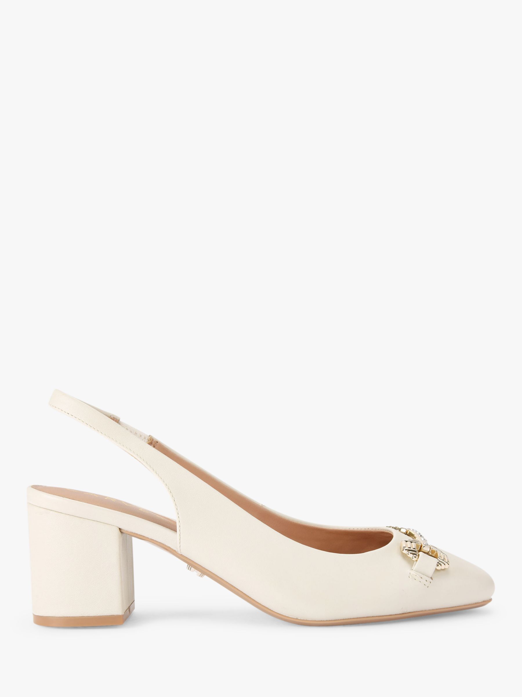 Carvela Poise 2 Patent Slingback Court Shoes, Natural Putty at John ...