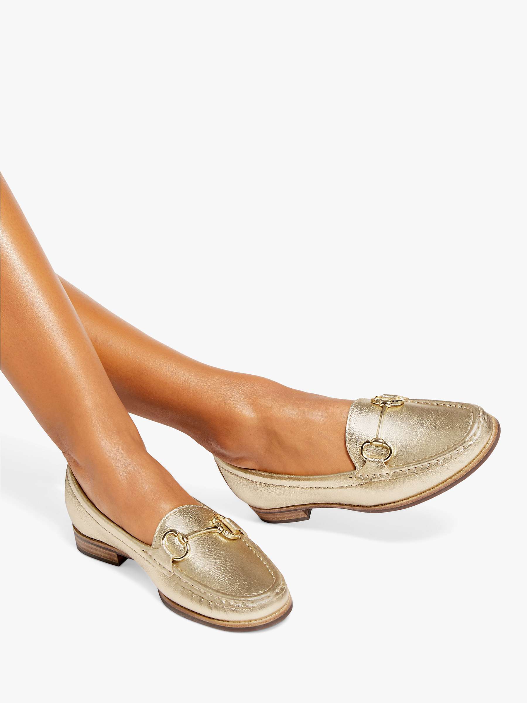 Buy KG Kurt Geiger Matilda Leather Slip On Loafers, Gold Online at johnlewis.com