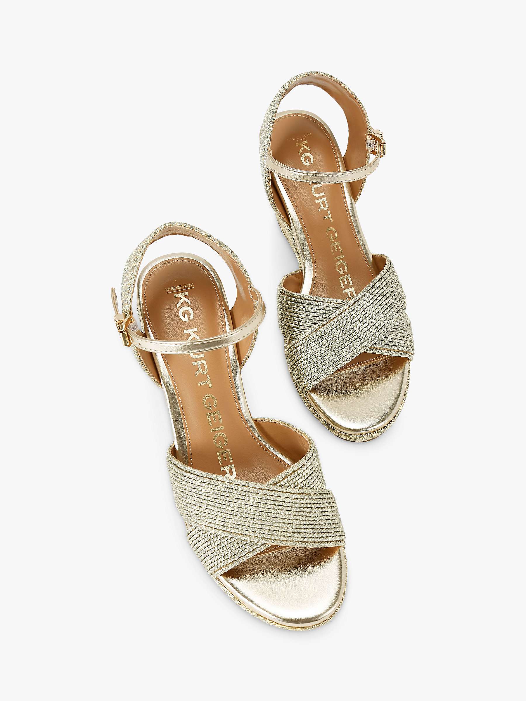 Buy KG Kurt Geiger Dreya Wedge Heel Sandals, Gold Online at johnlewis.com