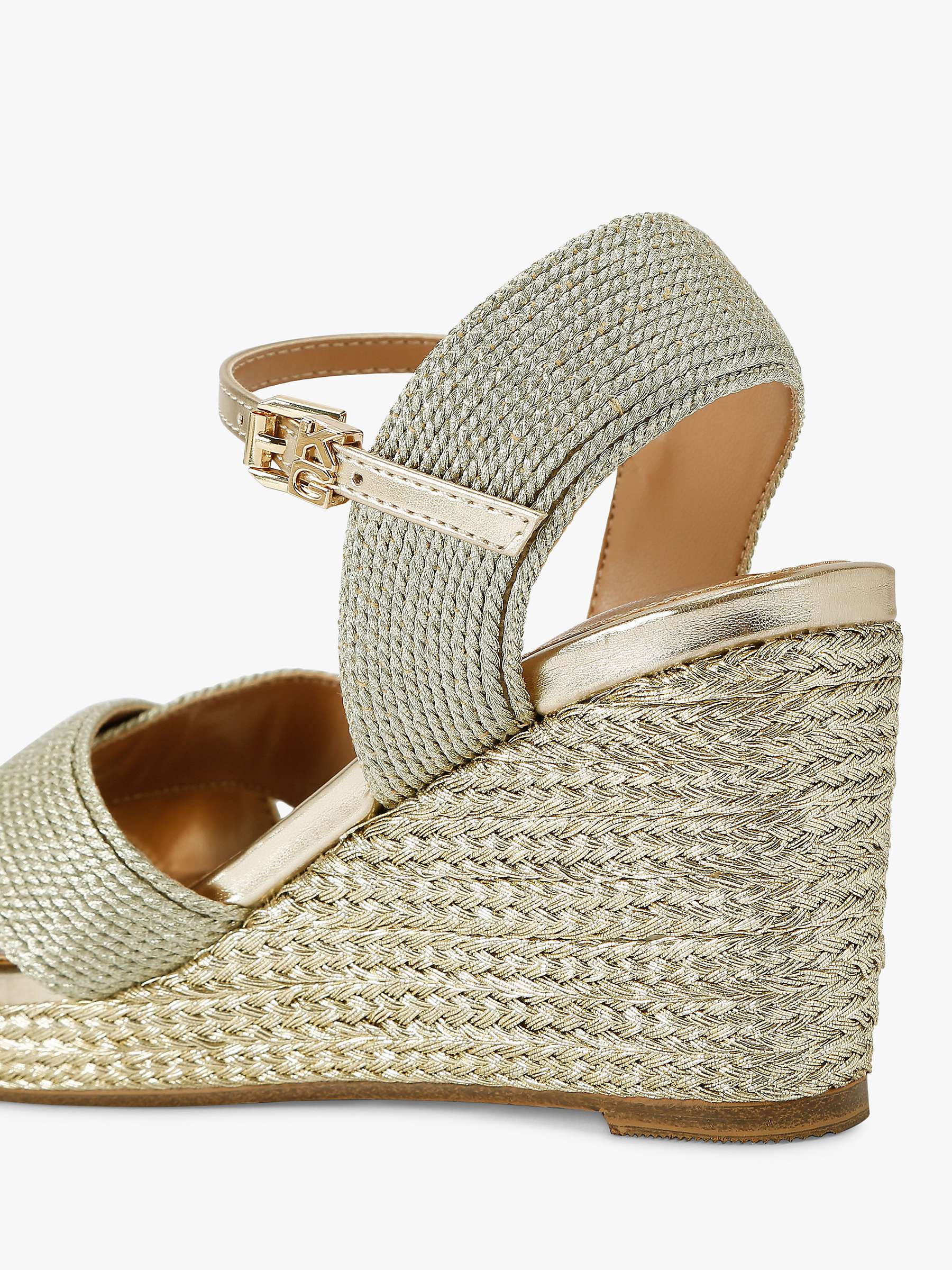Buy KG Kurt Geiger Dreya Wedge Heel Sandals, Gold Online at johnlewis.com