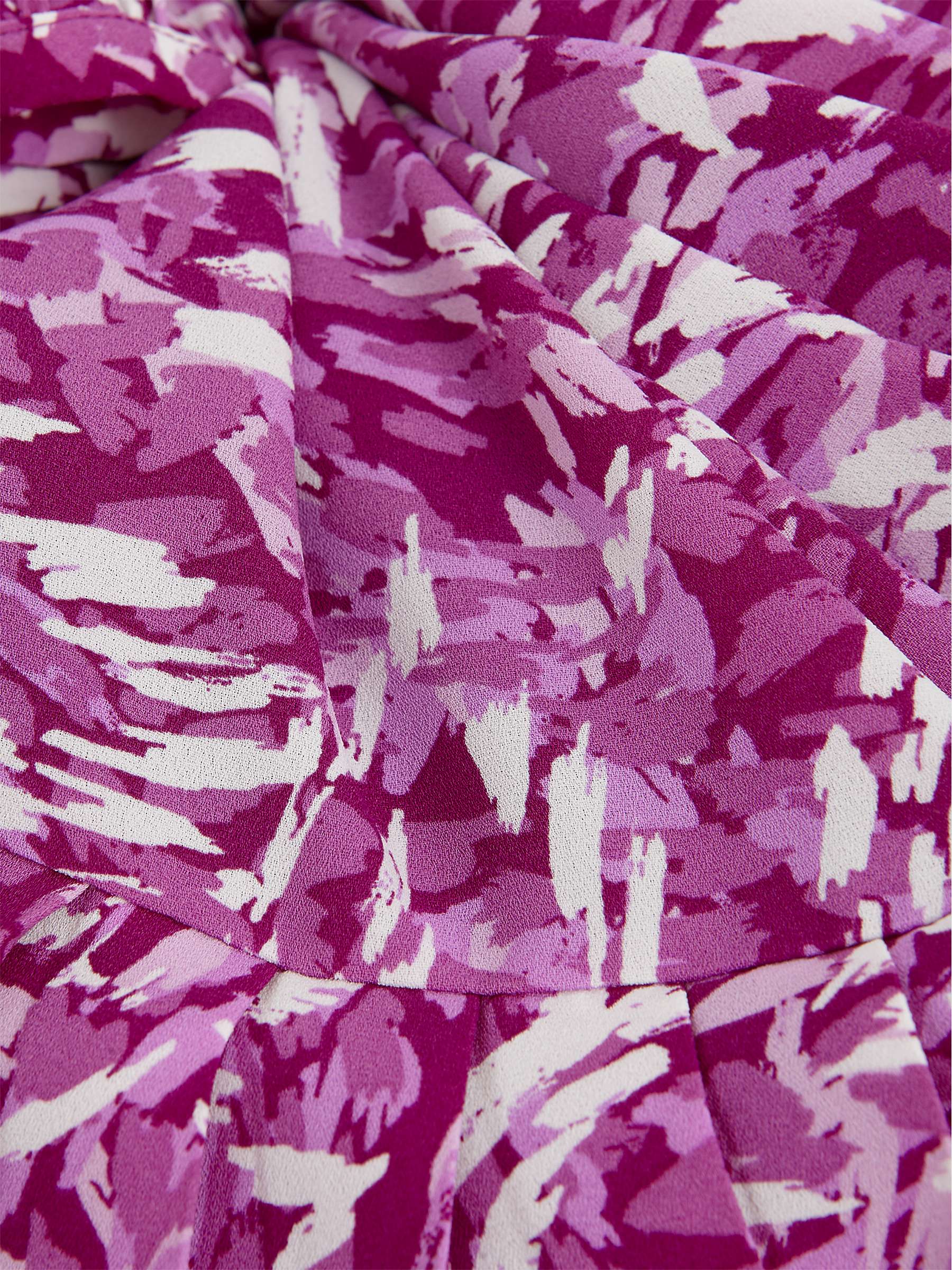 Buy Hobbs Liana Pleat Hem Flippy Dress, Purple/Multi Online at johnlewis.com