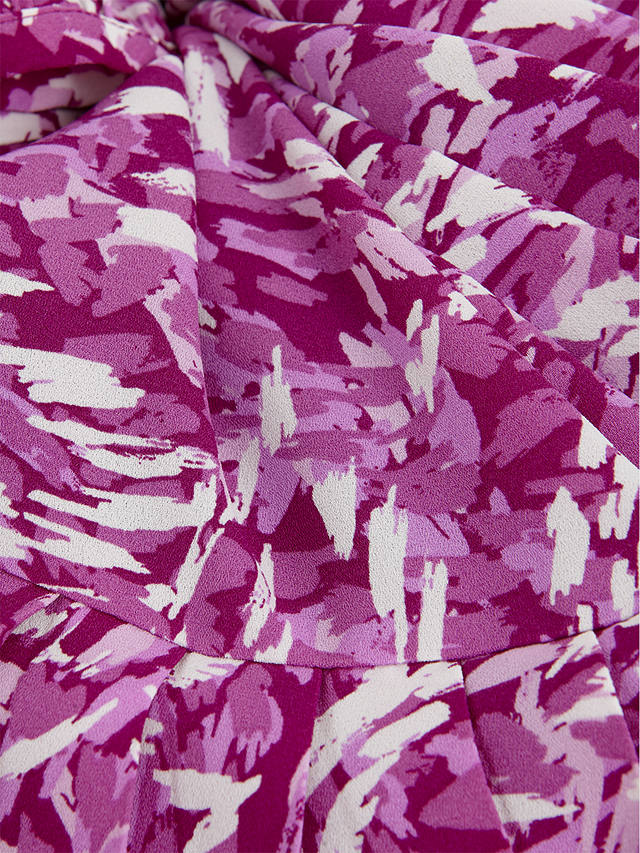 Hobbs Liana Pleat Hem Flippy Dress, Purple/Multi