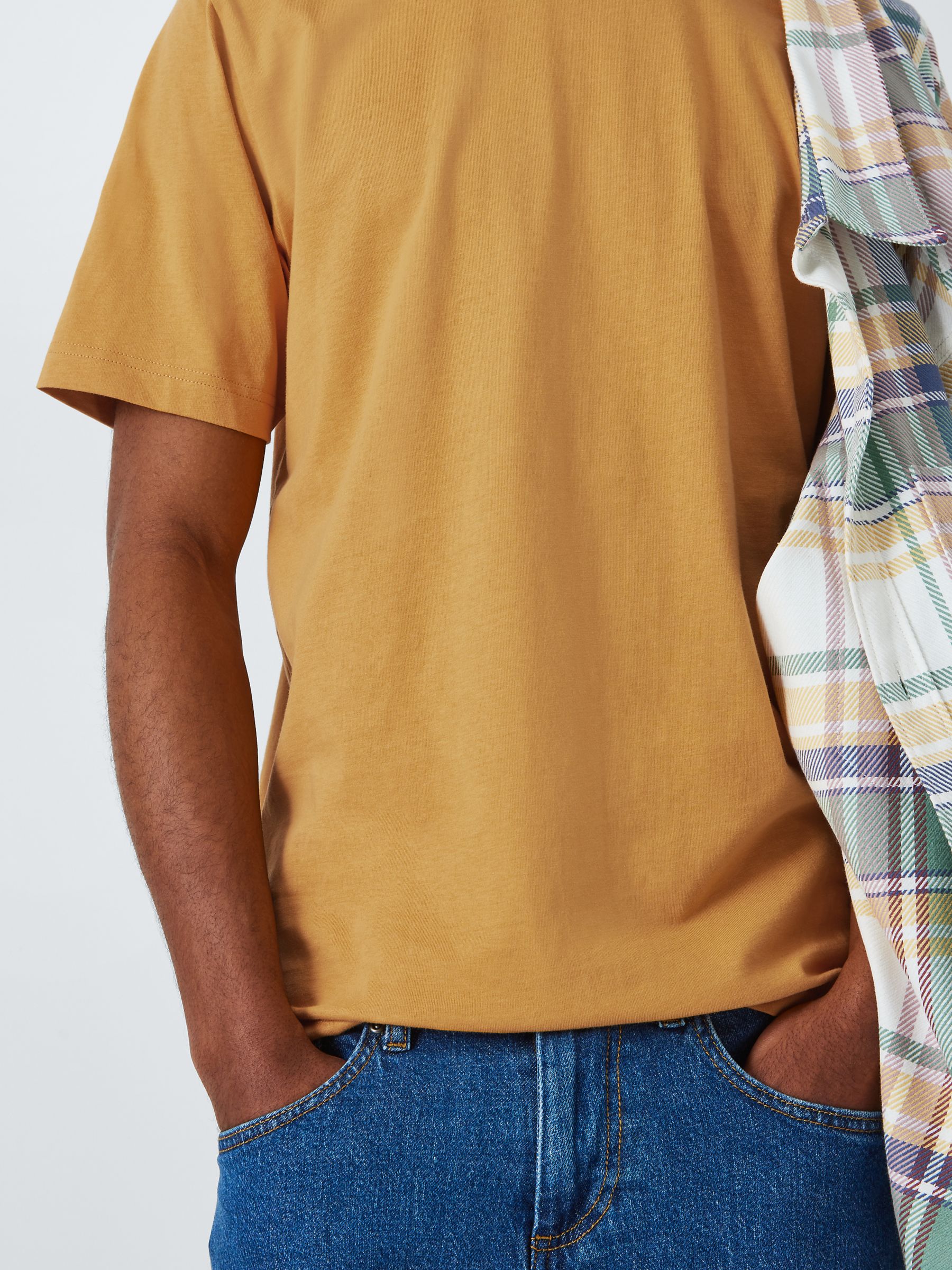 John Lewis ANYDAY Short Sleeve Plain T-Shirt, Honey Yellow, S