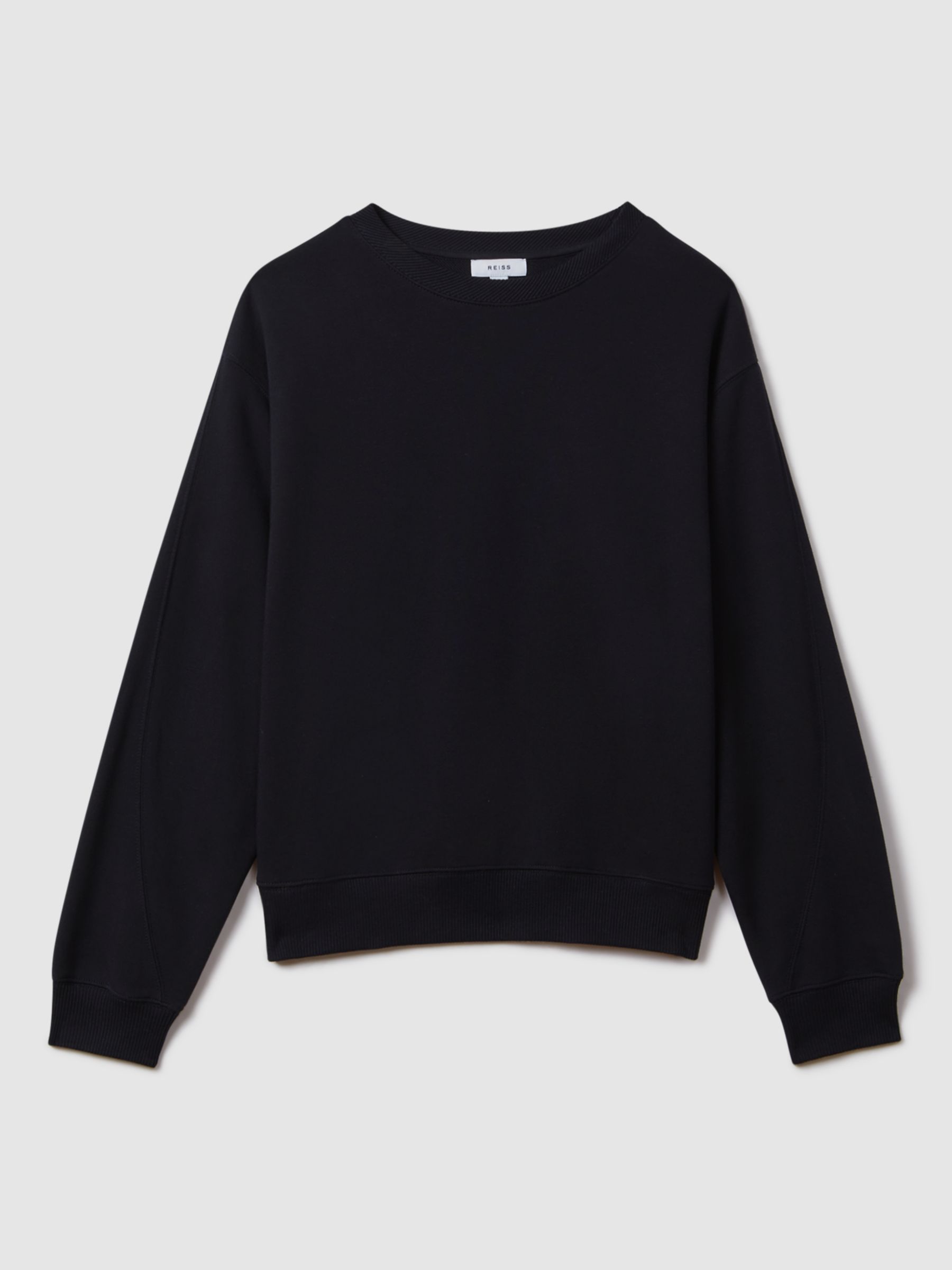 Reiss Cody Crew Neck Oversized Sweatshirt, Navy at John Lewis & Partners