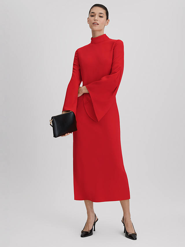 Reiss Katya Long Sleeve Bodycon Maxi Dress, Red