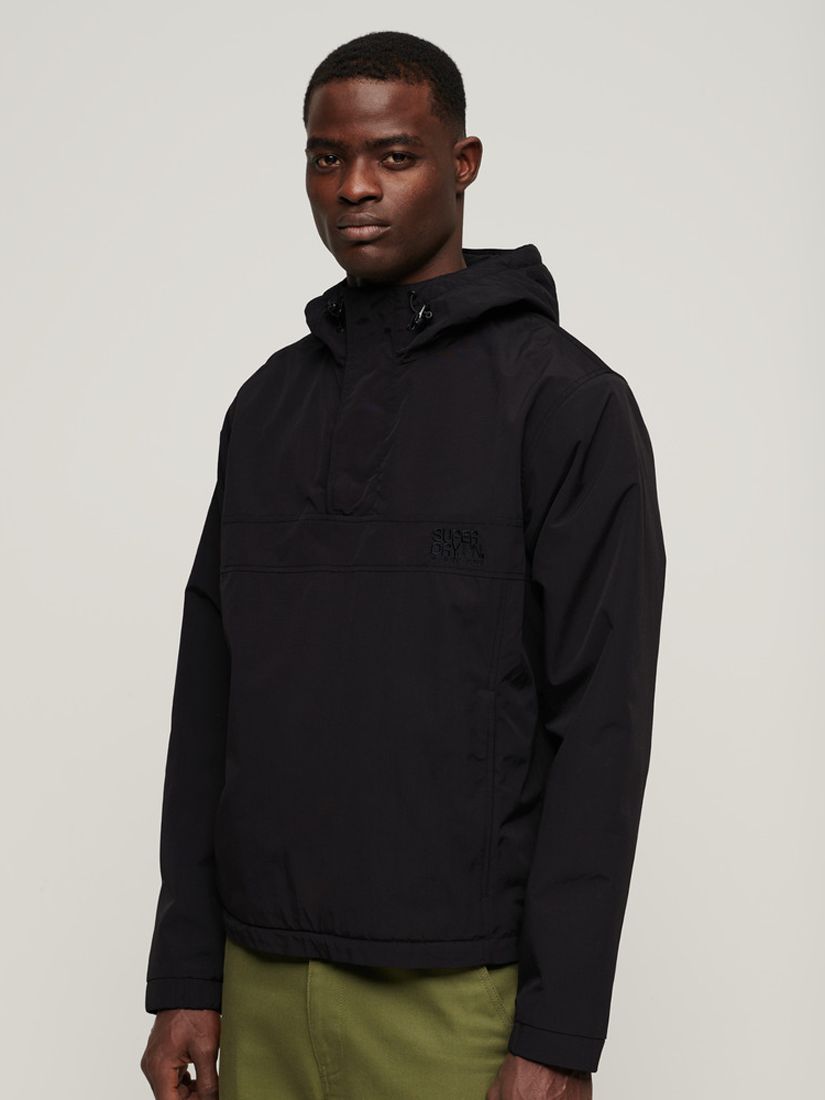 Superdry Hooded Zip-Through Jacket, Jet Black