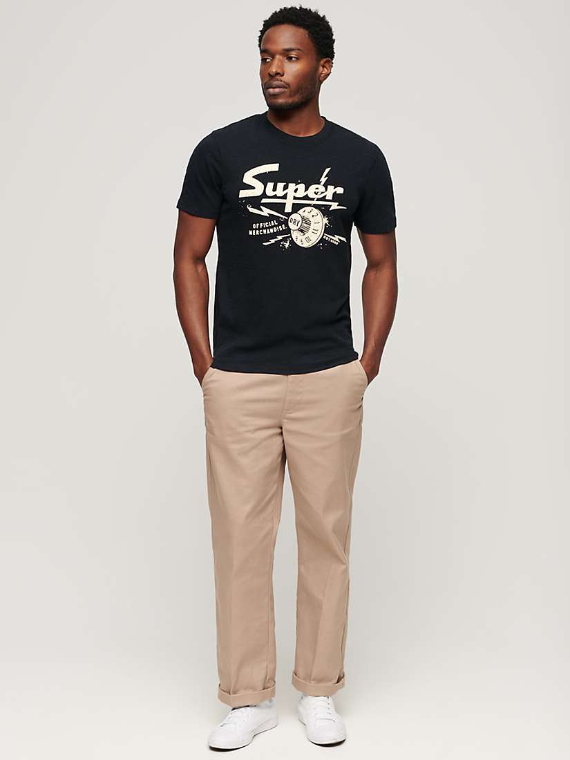 Buy Superdry Retro Rocker Graphic T-Shirt, Jet Black/White Online at johnlewis.com