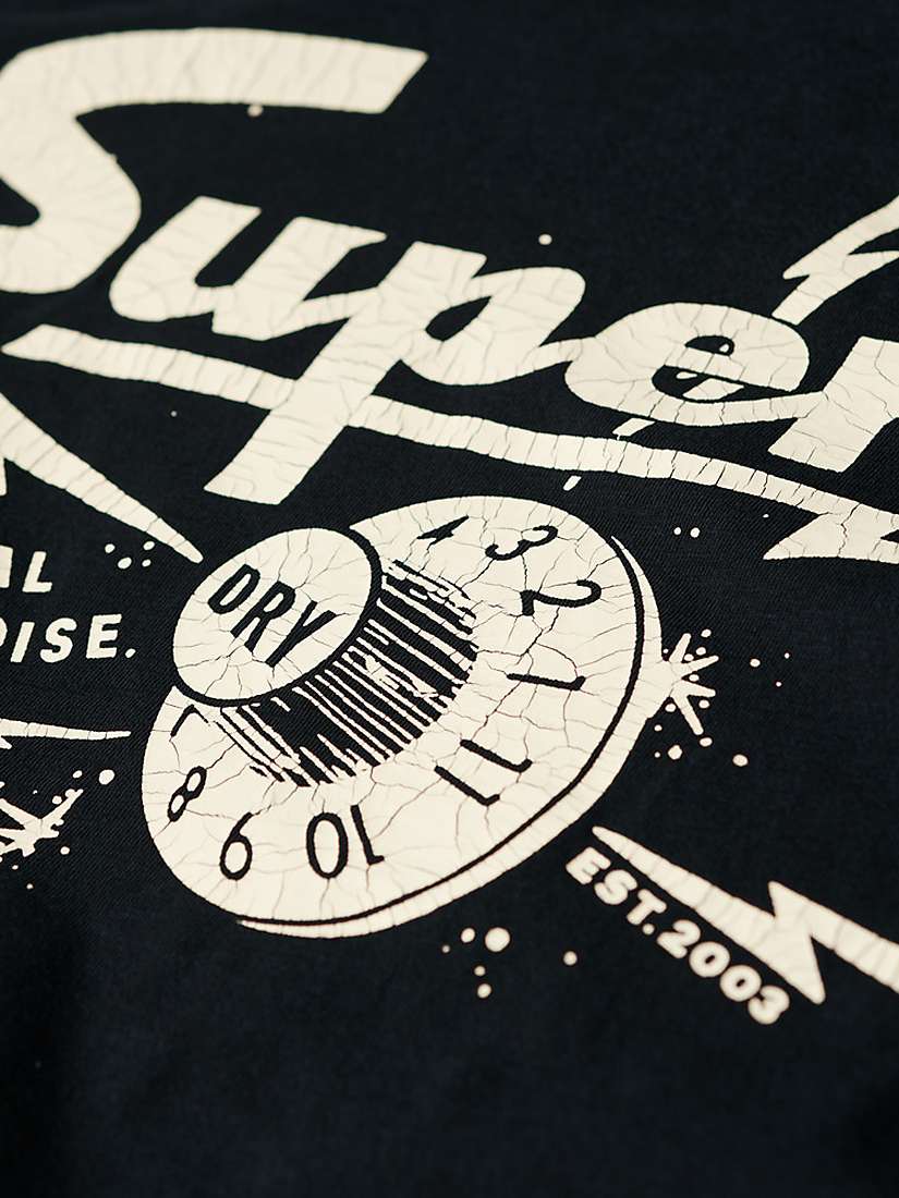 Buy Superdry Retro Rocker Graphic T-Shirt, Jet Black/White Online at johnlewis.com