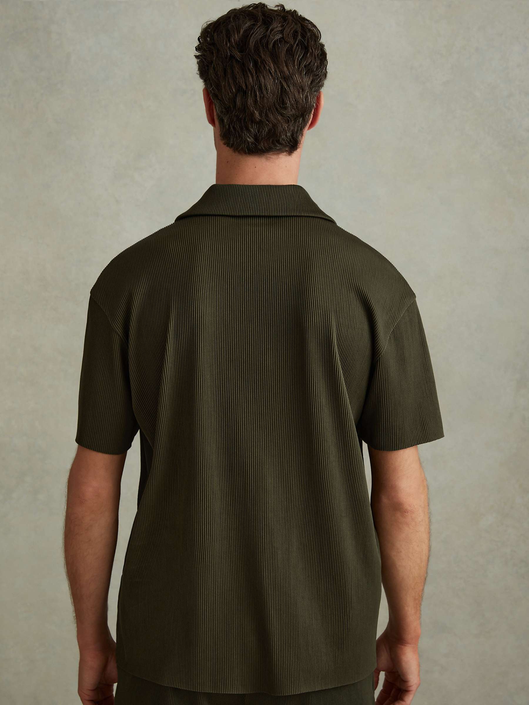 Buy Reiss Chase Short Sleeve Shirt, Green Online at johnlewis.com