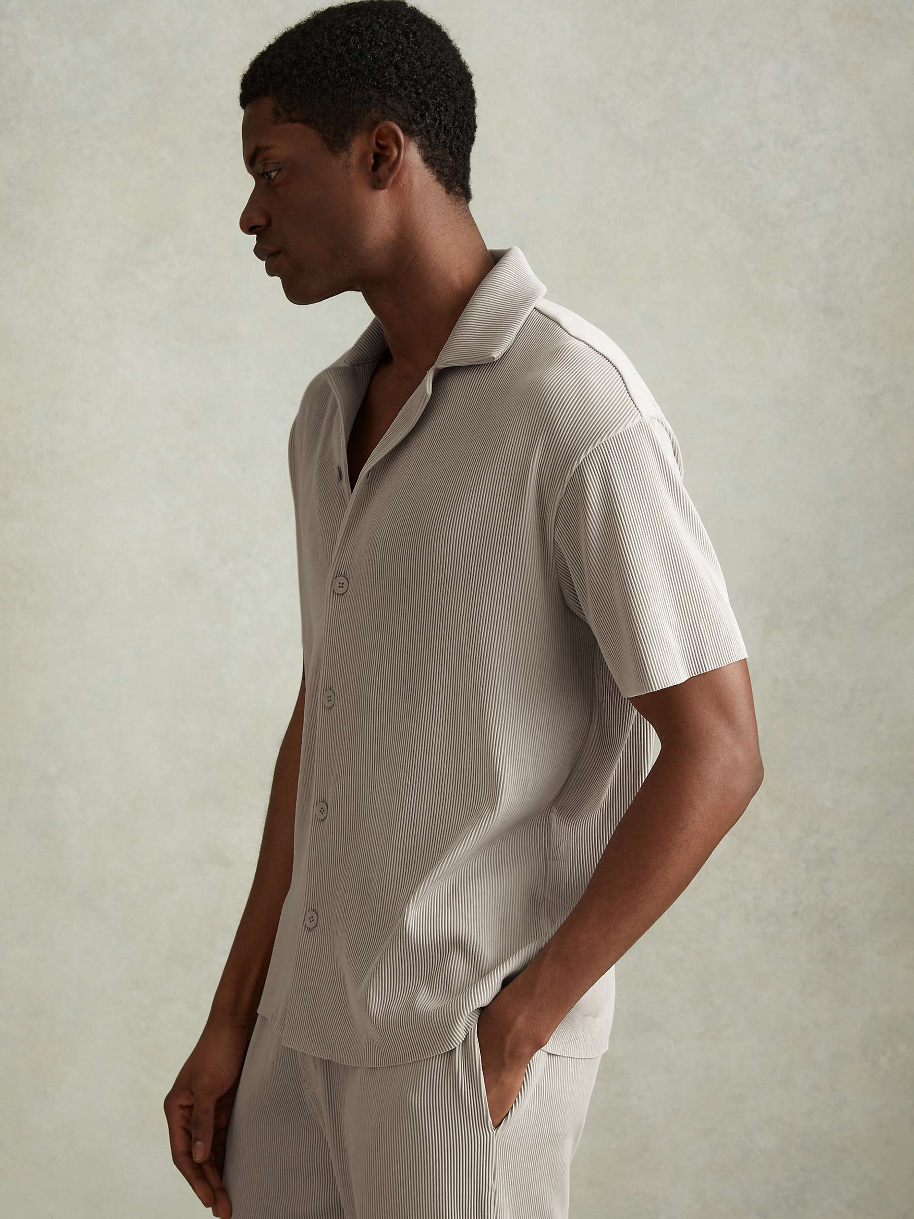 Buy Reiss Chase Rib Textured Short Sleeve Shirt Online at johnlewis.com