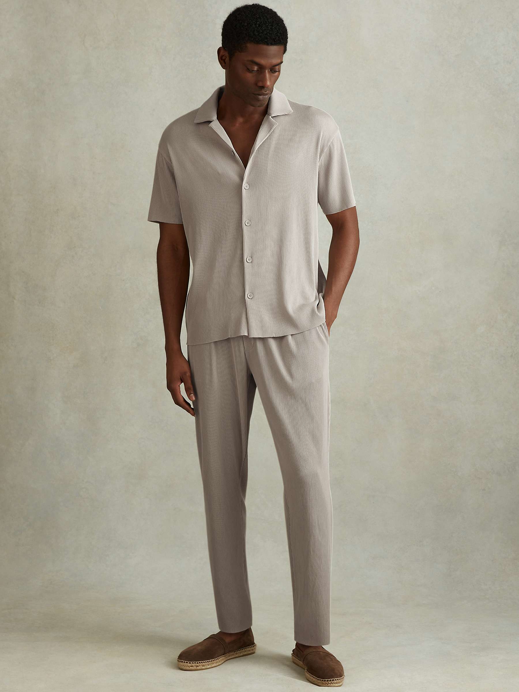 Buy Reiss Chase Rib Textured Short Sleeve Shirt Online at johnlewis.com