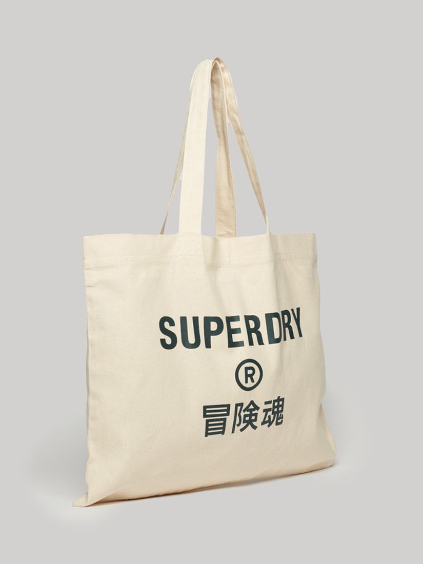 Superdry Cotton Tote Bag, Natural Brown, One Size