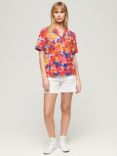 Superdry Beach Resort Shirt, Pink Anemone