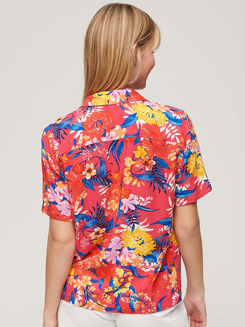 Buy Superdry Beach Resort Shirt, Pink Anemone Online at johnlewis.com