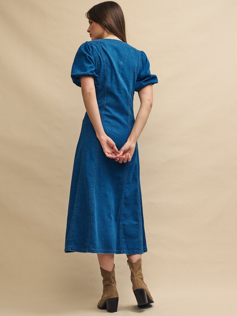 Buy Nobody's Child Maida Denim Button Front Midi Dress, Blue Online at johnlewis.com