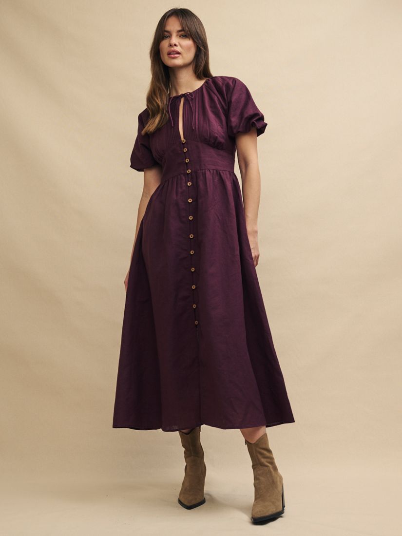 Nobody's Child Isabella Keyhole Neck Midaxi Dress, Purple, 10