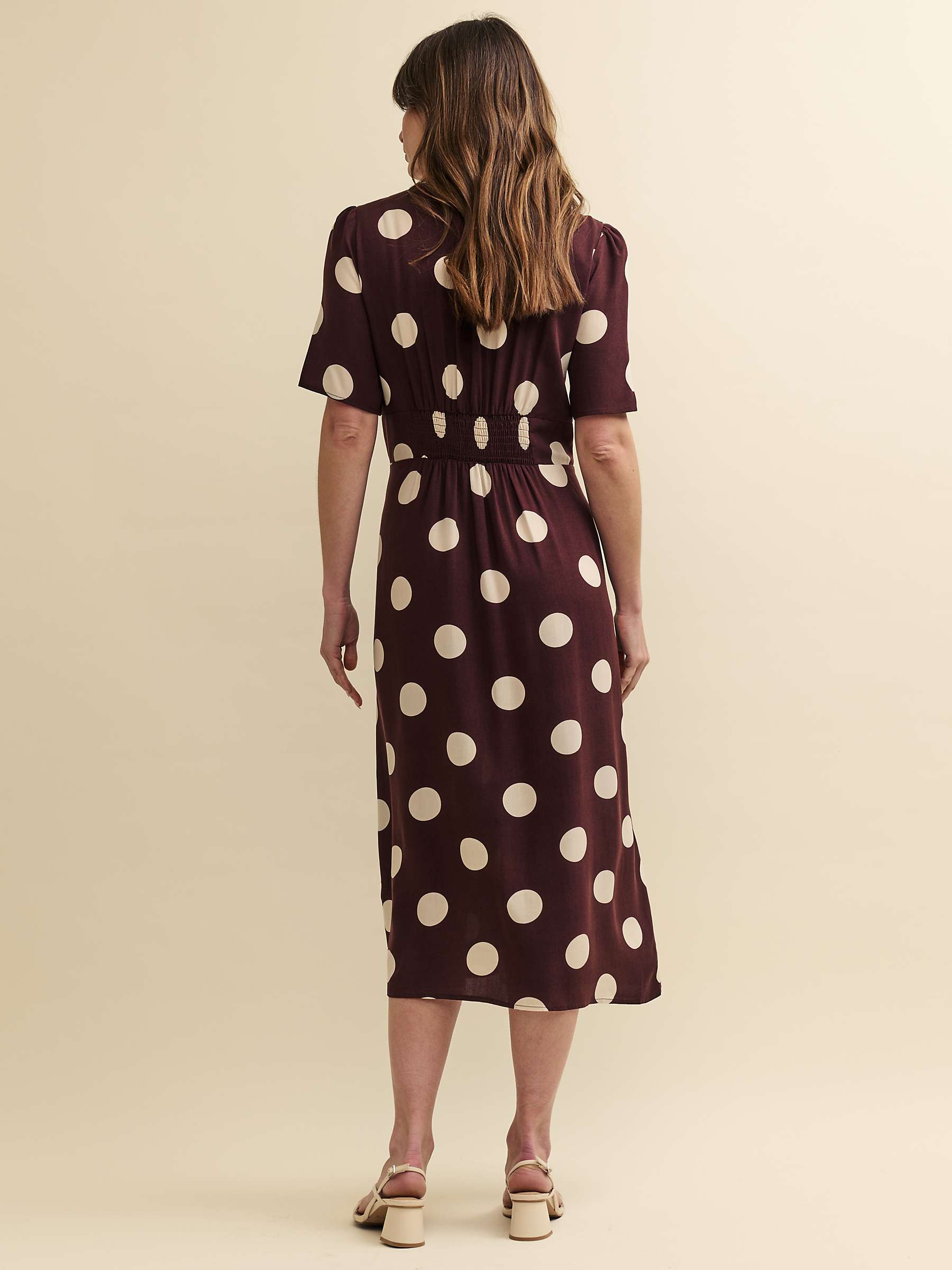 Buy Nobody's Child Alexa Willow Spot Midi Dress, Brown Online at johnlewis.com