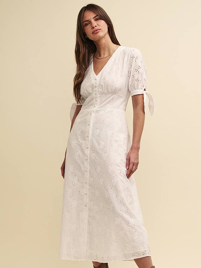 Nobody's Child Alexis Organic Cotton Midi Dress, White