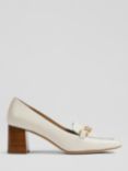 L.K.Bennett Johanna Block Heel Nappa Leather Court Shoes, Cream