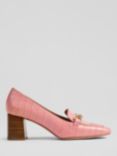 L.K.Bennett Johanna Croc Effect Leather Court Shoes, Peach