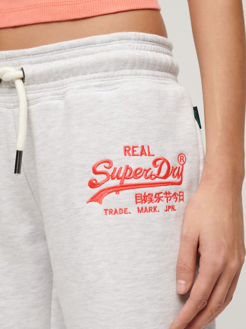 Superdry Neon Vintage Logo Low Rise Flare Joggers, Ice Marl at John Lewis &  Partners