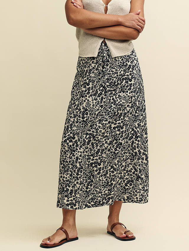 Nobody's Child Petite Monie Leopard Ditsy Print Midaxi Skirt, Black/Multi