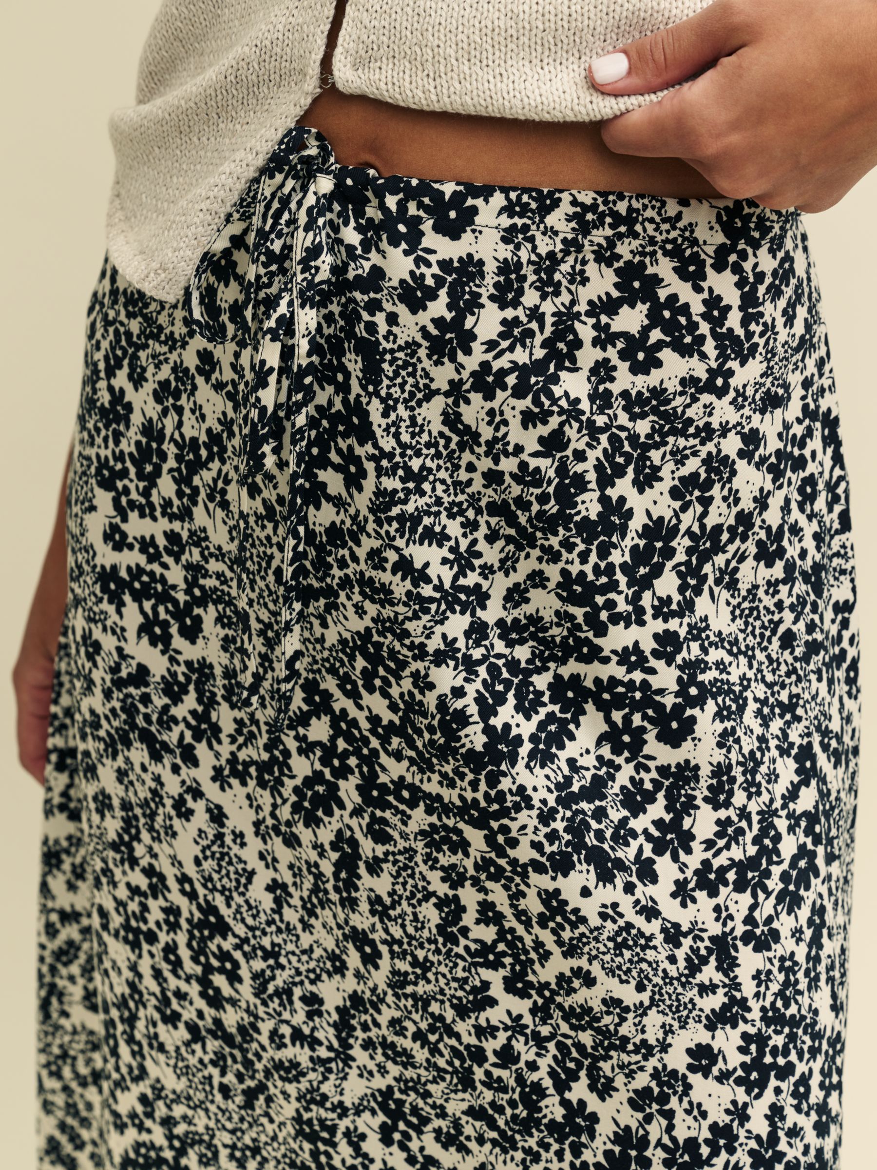 Buy Nobody's Child Petite Monie Leopard Ditsy Print Midaxi Skirt, Black/Multi Online at johnlewis.com