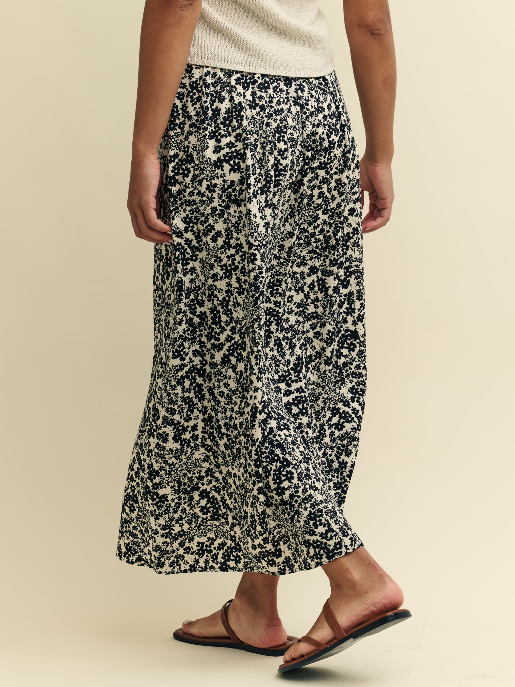 Nobody's Child Monie Leopard Ditsy Print Midaxi Skirt, Black/Multi, 6
