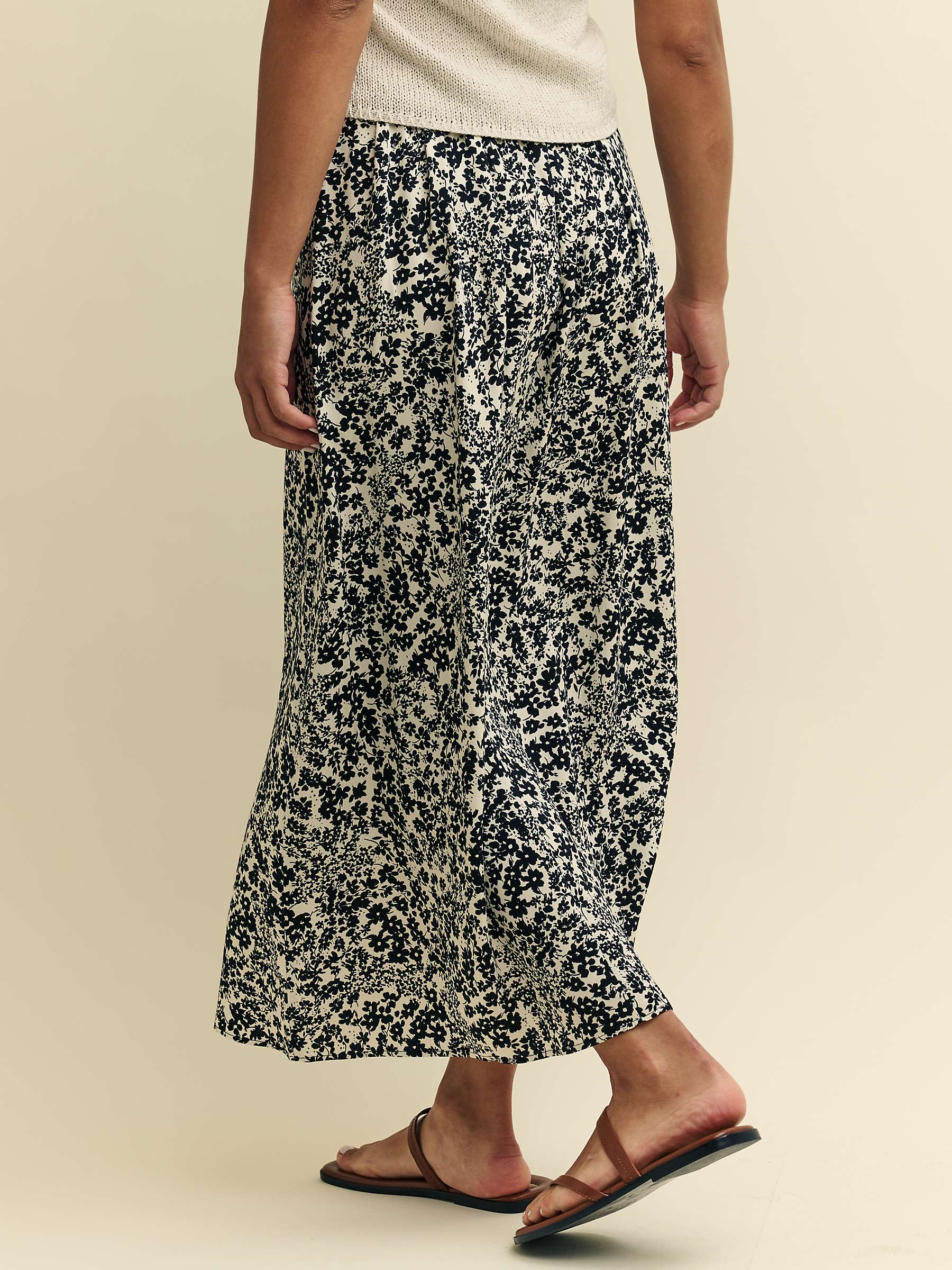Buy Nobody's Child Monie Leopard Ditsy Print Midaxi Skirt, Black/Multi Online at johnlewis.com