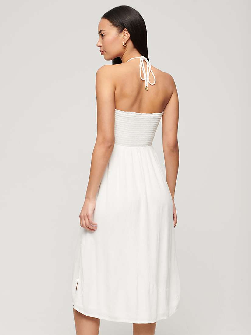 Buy Superdry Smocked Midi Beach Dress, Off White Online at johnlewis.com
