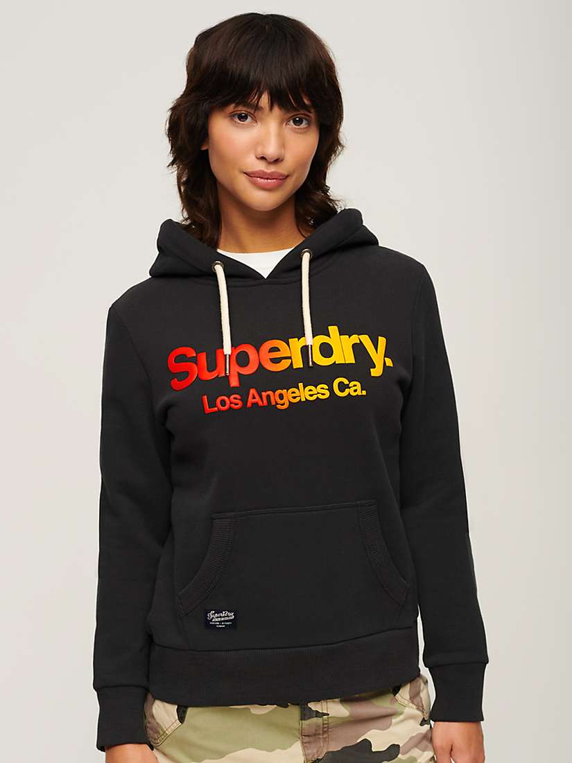 Buy Superdry Tonal Rainbow Hoodie, Washed Black Online at johnlewis.com