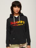 Superdry Tonal Rainbow Hoodie, Washed Black