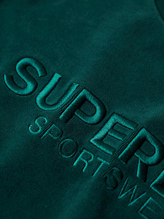 Superdry Velour Graphic Boxy Crew Sweatshirt, Furnace Green