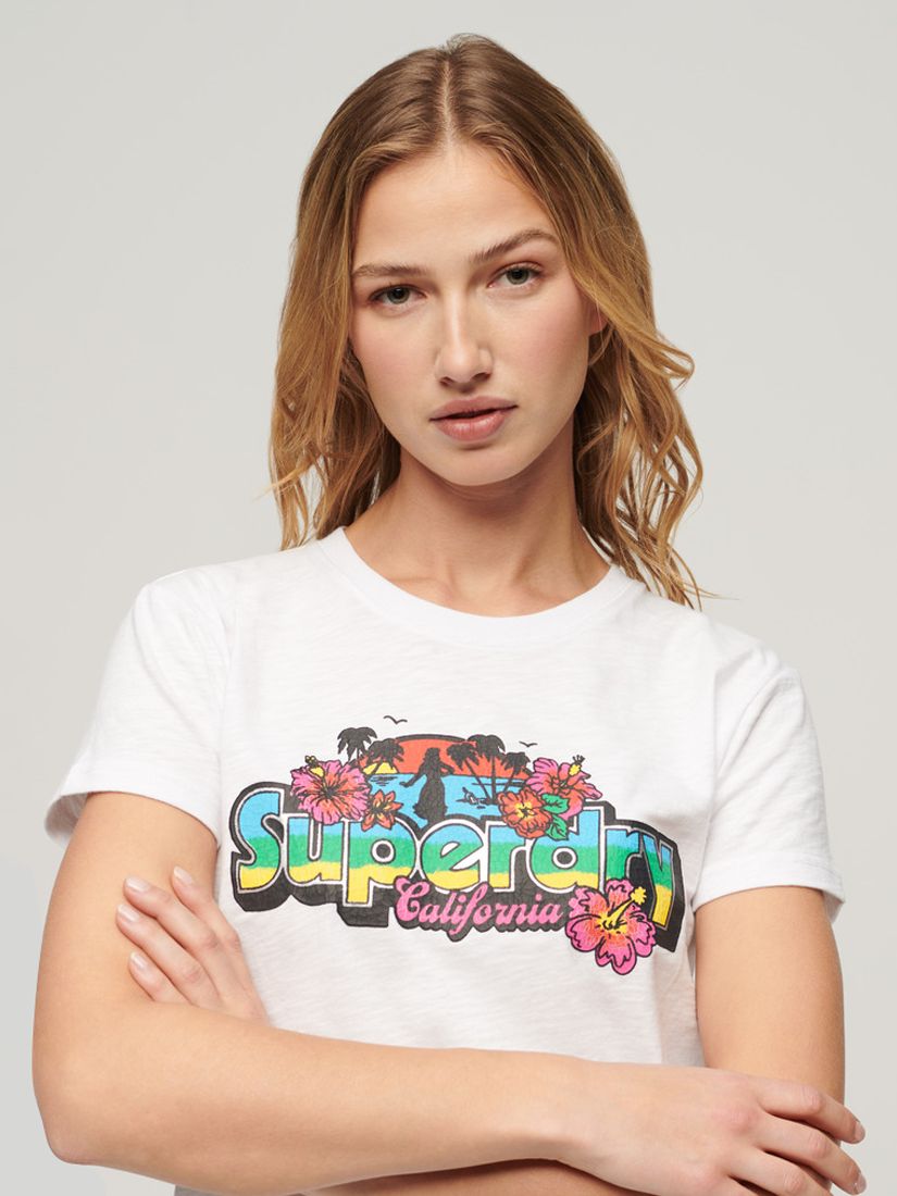 Buy Superdry Cali Sticker Fitted T-Shirt Online at johnlewis.com