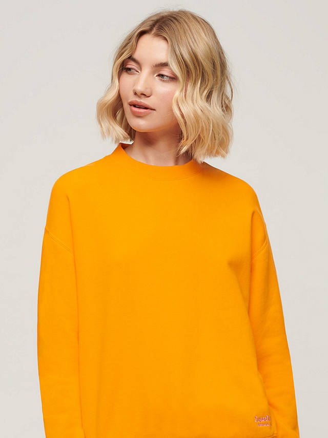 Superdry Essential Boxy Fit Logo Sweatshirt, Satsuma Orange