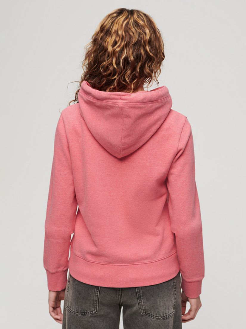 Buy Superdry Embroidered Vintage Logo Graphic Hoodie, Coral Red Marl Online at johnlewis.com