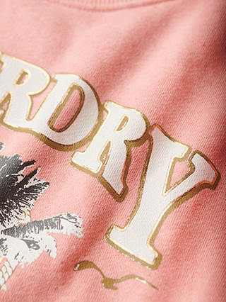 Superdry Travel Souvenir Loose Sweatshirt, Peach Pink Marl