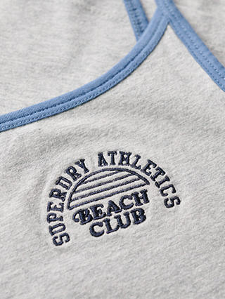 Superdry Athletic Essentials Branded Cami Top, Grey Marl