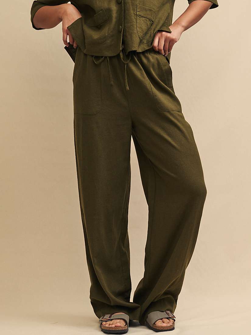 Buy Nobody's Child Shona Linen Blend Trousers, Green Online at johnlewis.com