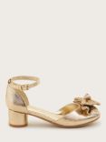 Monsoon Kids' Pleated Bow Heeled Shoes, Gold