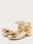 Monsoon Kids' Pleated Bow Heeled Shoes, Gold