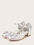 Monsoon Kids' Silver Pleated Buckle Sandals, Silver