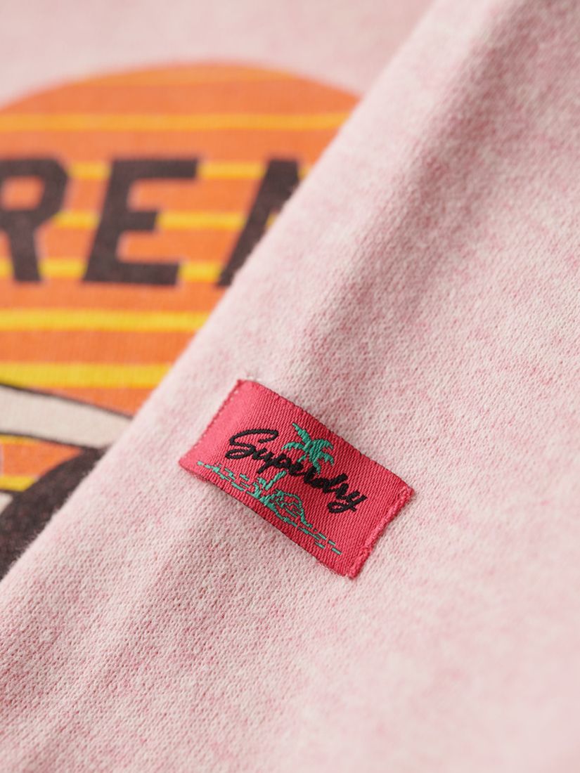 Buy Superdry LA Graphic Hoodie, Somon Pink Marl Online at johnlewis.com