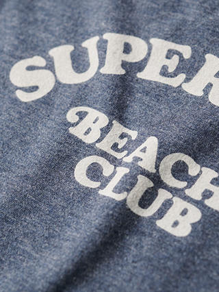 Superdry Athletic Essentials Organic Cotton Blend Branded Cami Top, Navy Marl